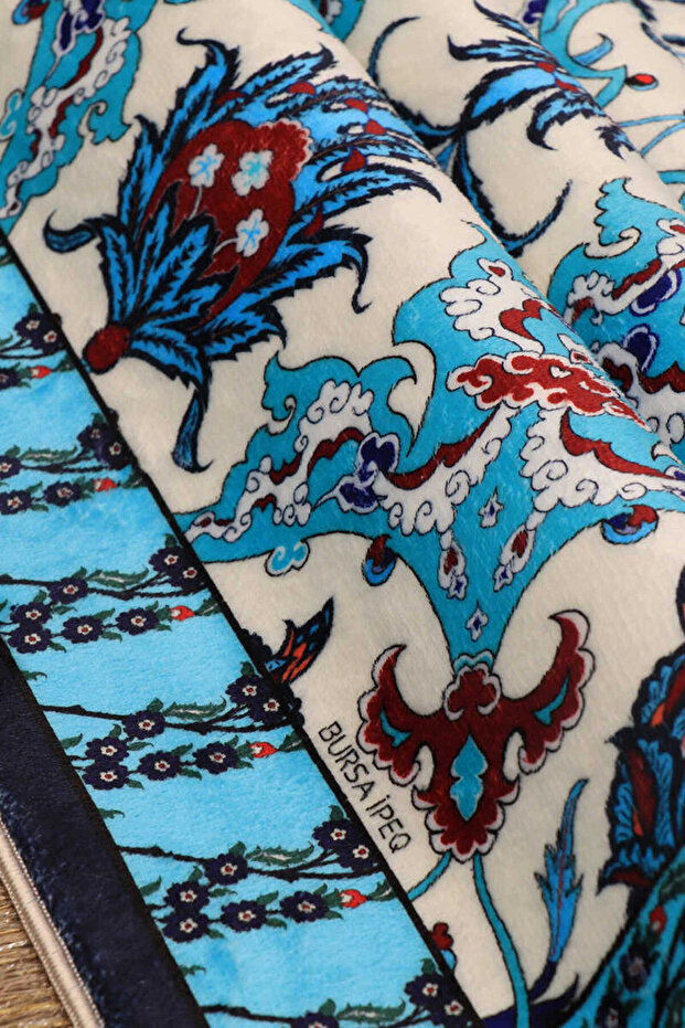 Lacivert Bambu Halı Seccade - 2