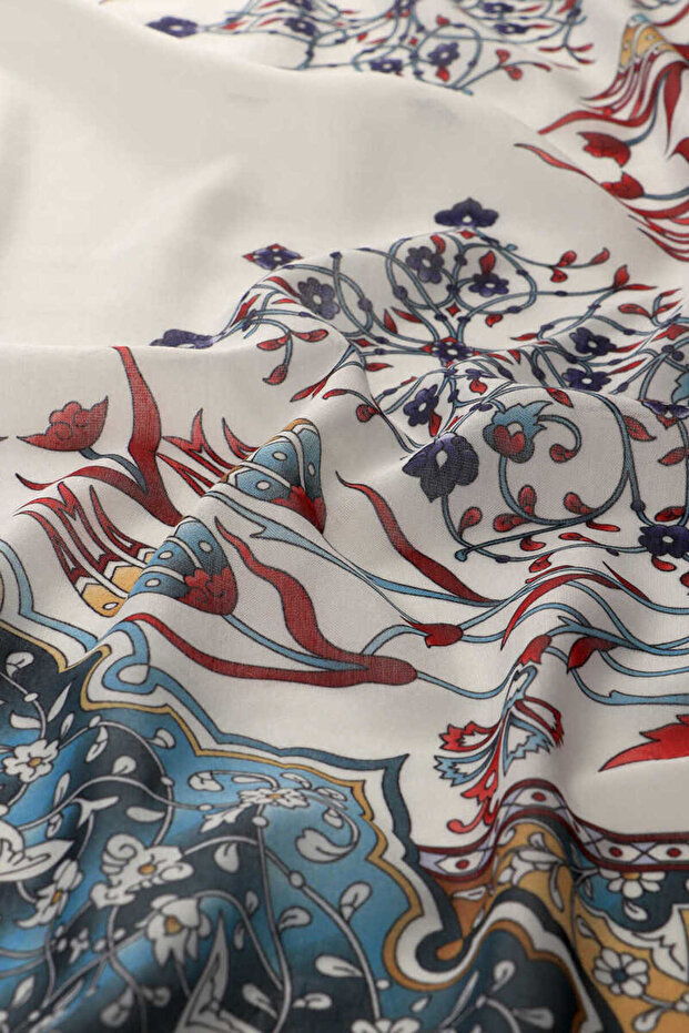 Hardal Şamdan Lale Desen Soft Eşarp - 3