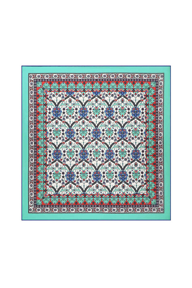 وشاح ناعم بنقشة التوليب والنعناع - 1