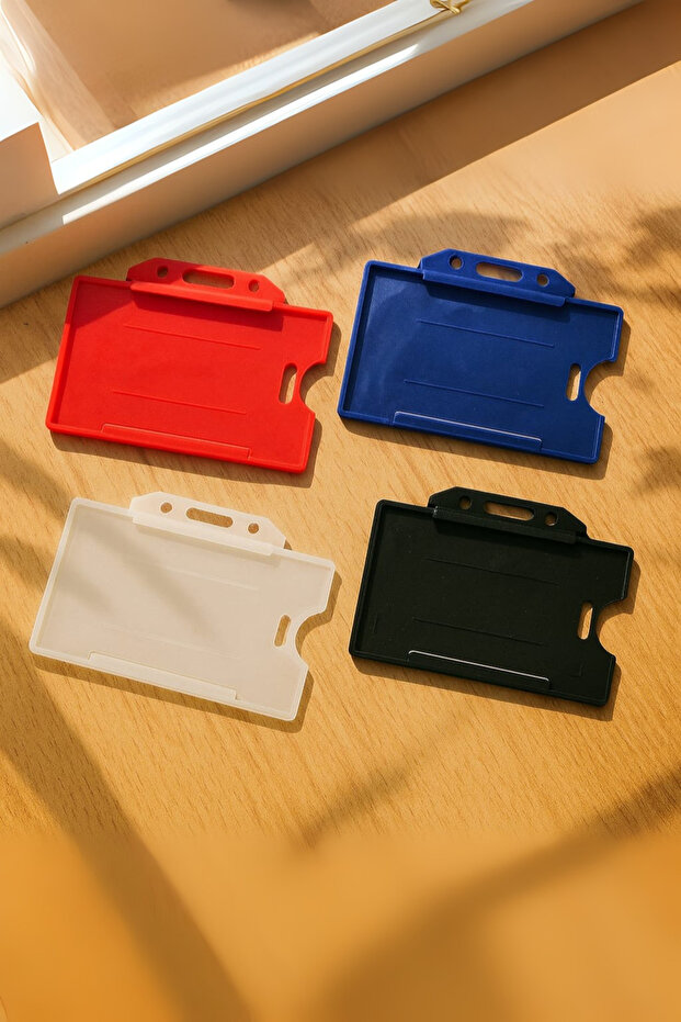 Personals Name Badge Card Protector Card Container Colorful Set of Four