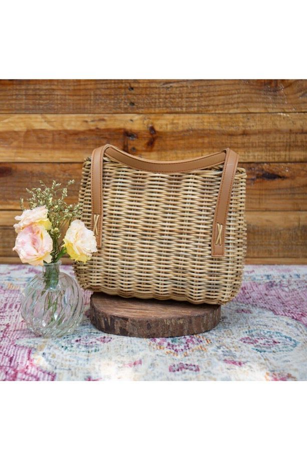 Lotte Wicker Hand Bag El Yapımı Hasır Çanta - 3