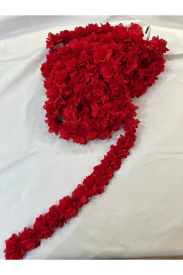 Bej Lazer Gül 1m Lazer Kesim Gül Süsleme Paketleme 22 Adet Organze Kumaş Yapay Çiçekler - 1