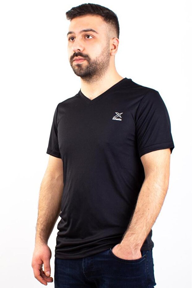 Sn-222 Neck Black Daily Men's V-Neck T-Shirt