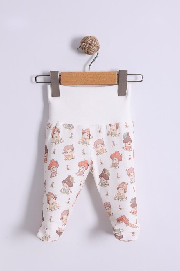Mushroom Printed Unisex Baby Single Bottom with Booties (0-12 Months)