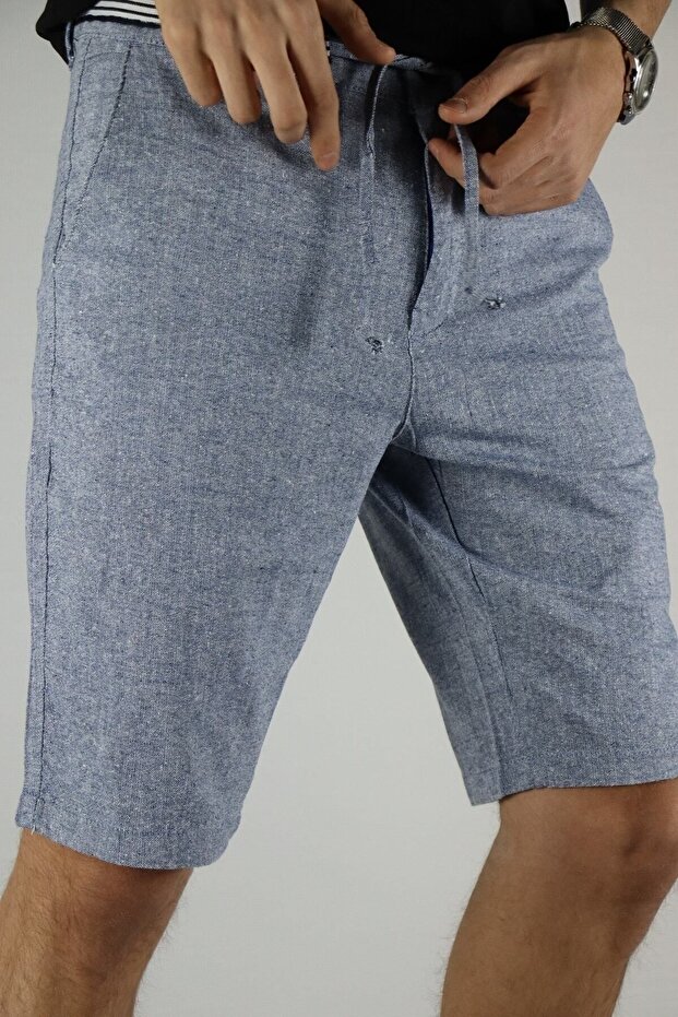 Men's Waist Lace-up Cotton-linen Shorts
