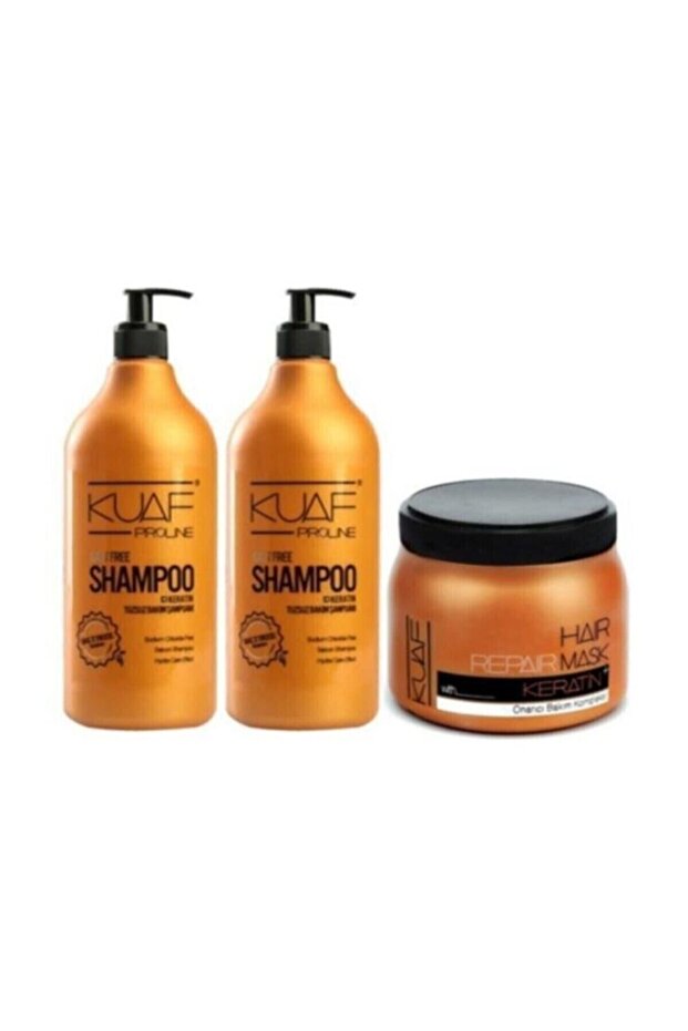 Salt-Free Shampoo 1Lt X 2 Pieces + Keratin Mask 500 ml