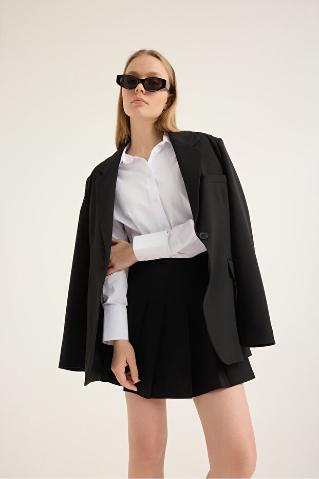 Pileli Mini Etek - 7