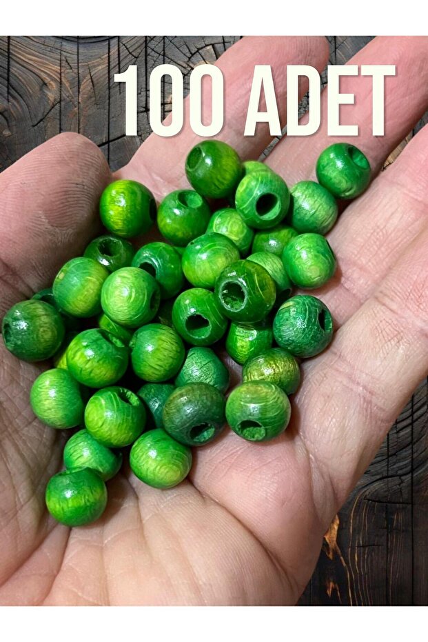 100 Wooden Beads 10 mm