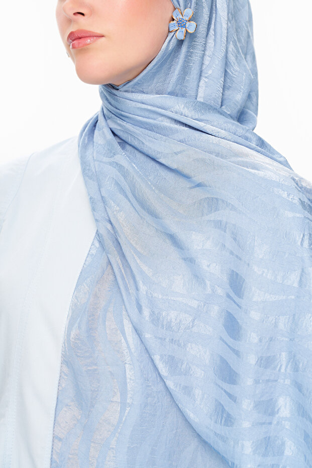 Sable Drift Premium Jakarlı Şal Bebe Mavi - 4