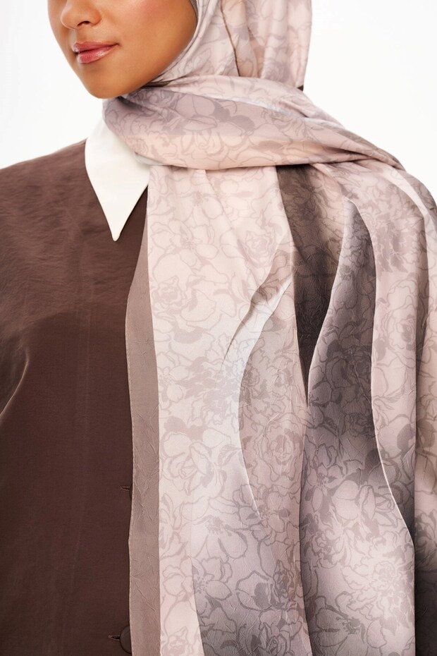 Echo d’Orient Zero Weight Desenli Şal Antrasit - 4