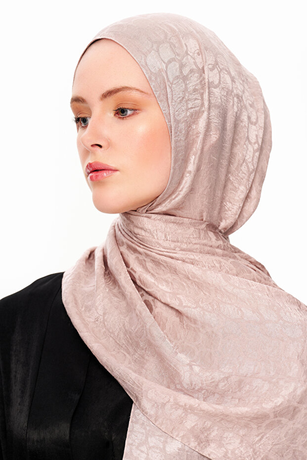 Perla Premium Jakarlı Şal Ekru - 1