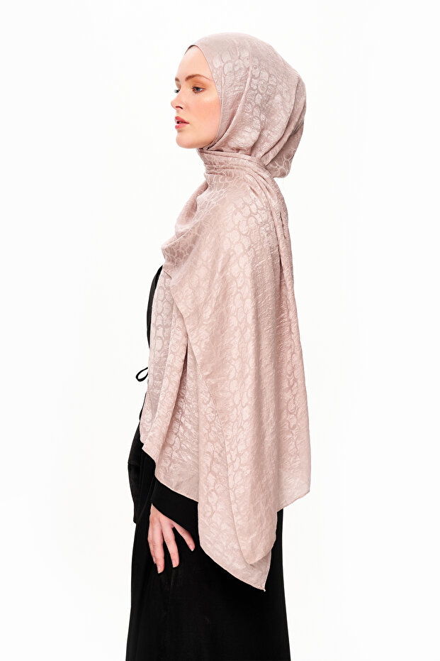 Perla Premium Jakarlı Şal Ekru - 5