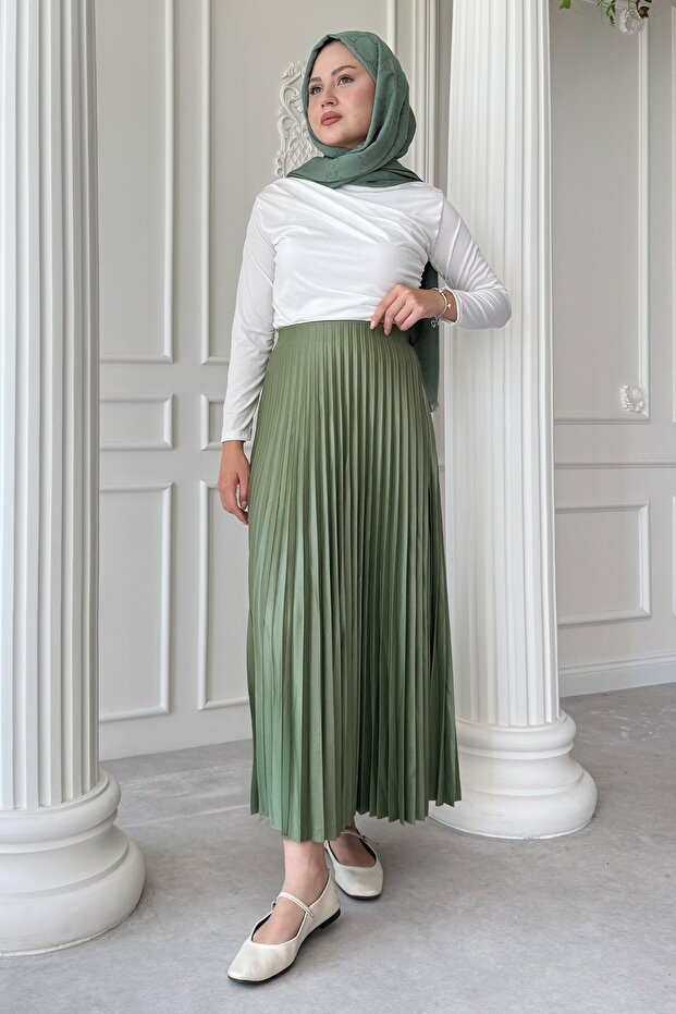 Fusta kaki plisată - 3