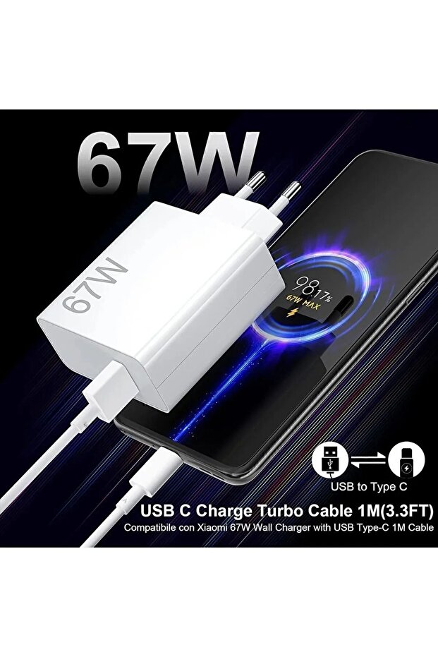 Genel Markalar Redmi 11/11pro/12/12 Pro/13/13pro Uyumlu Turbo Şarj Aleti Type-c Glrshop avda