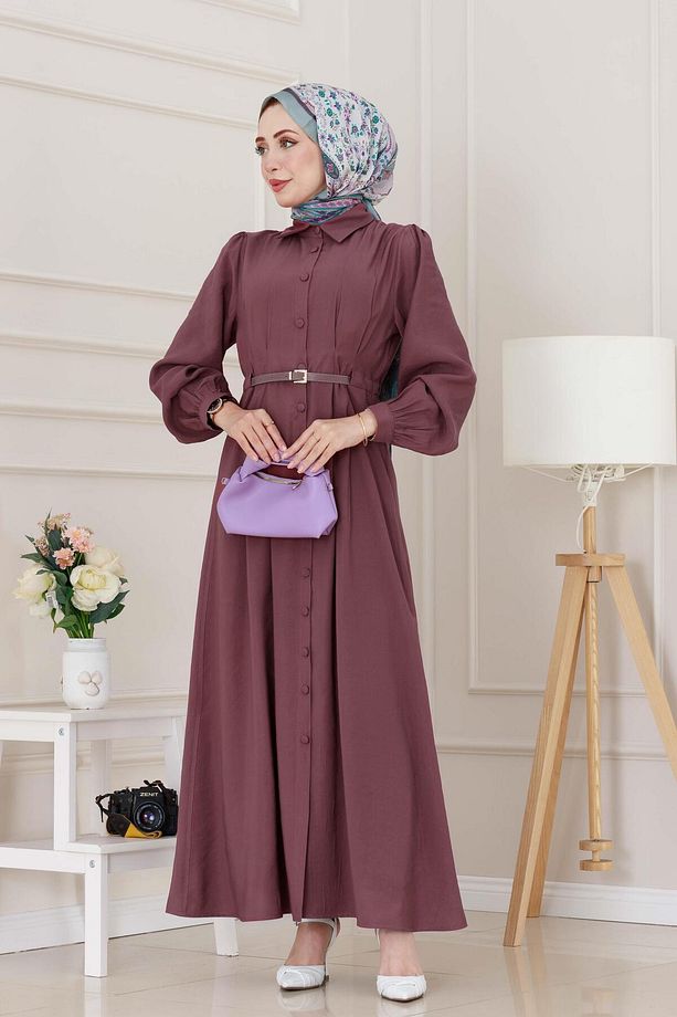 Kemerli Elbise-gülkurusu - 1
