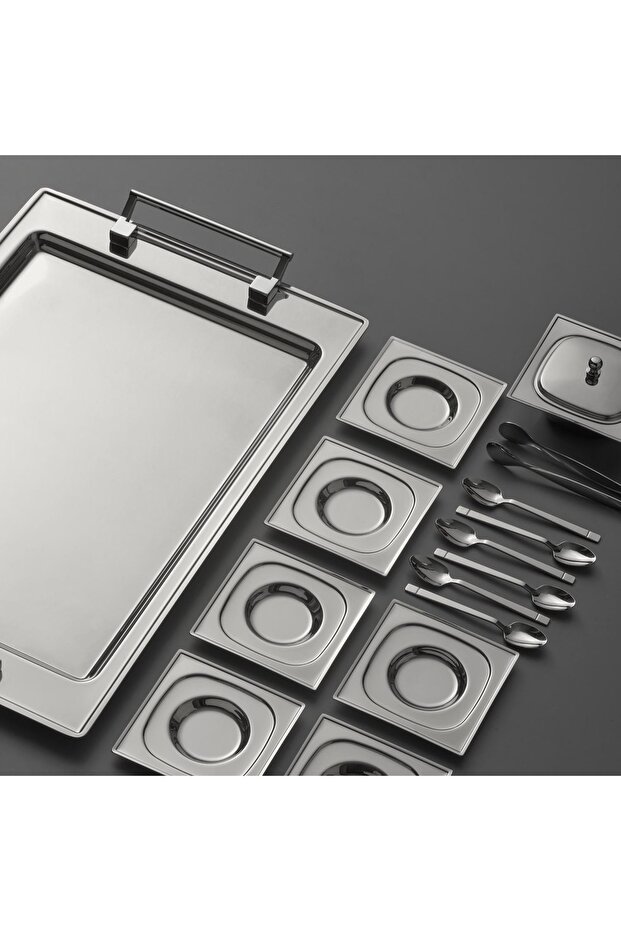 Pluto 16 Parça 6 Kişilik Çelik Çay Seti - 1