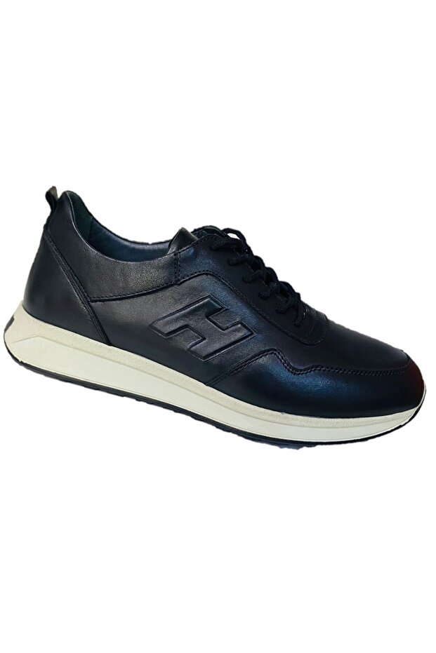 Men's Black Genuine Leather Comfortable Sole Casual Shoes 207