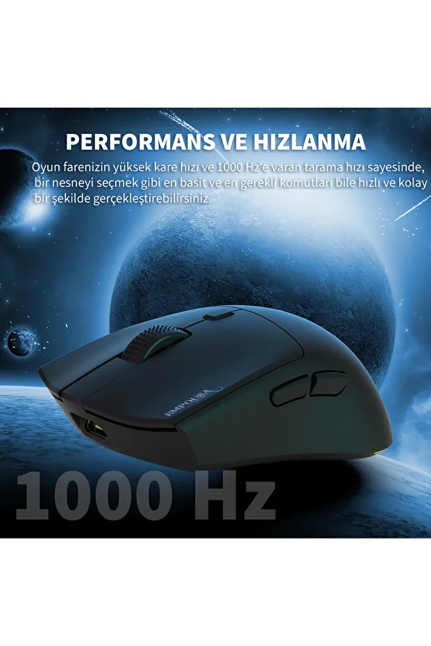 IMG-326MX 8000 DPI 6D Makro Tuşlu RGB LED Bluetooth + 2.4G + Kablolu Şarjlı Gaming Mouse 300mAh - 5