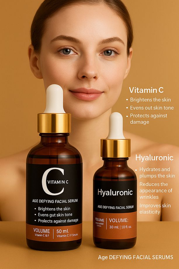 Vitamin C & Hyaluronic Acid 2’li Serum Seti – Cildi Aydınlatan ve Nemlendiren Yaşlanma Karşıtı Bakım - 1