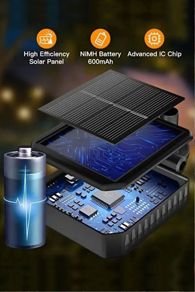 Solar 6 Led'li Güneş Enerjili Ateş Böceği Çiçek Lamba (2 ADET) - 7