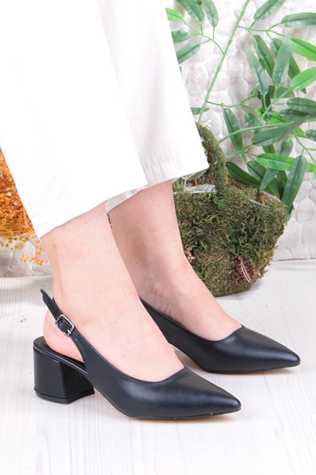 110-420 Fls Open Back Thick Heel Classic Women's Shoes
