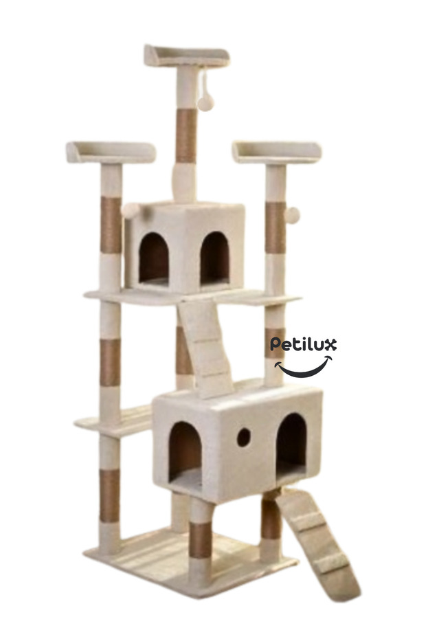 New Multi-Storey Cat House with Residence Design Jute Drawstring Scratching Tower and Resting Area - 2