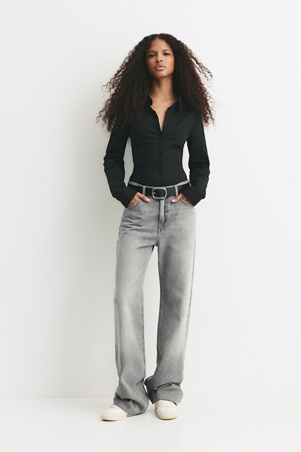 Dar kesim pensli gömlek - 3