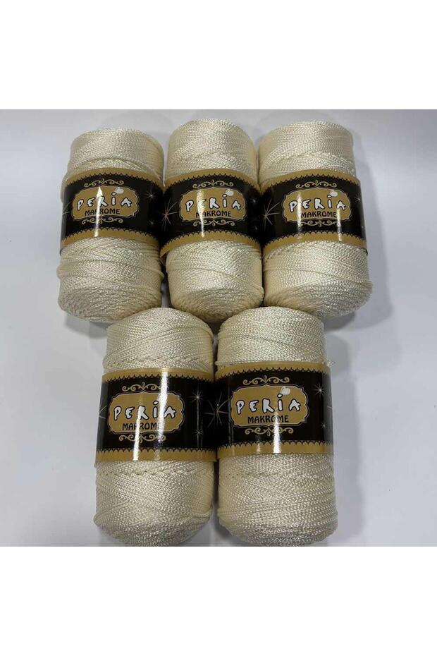 ( 5 adet ) Polyester Makrome İpi 271 Krem - 1