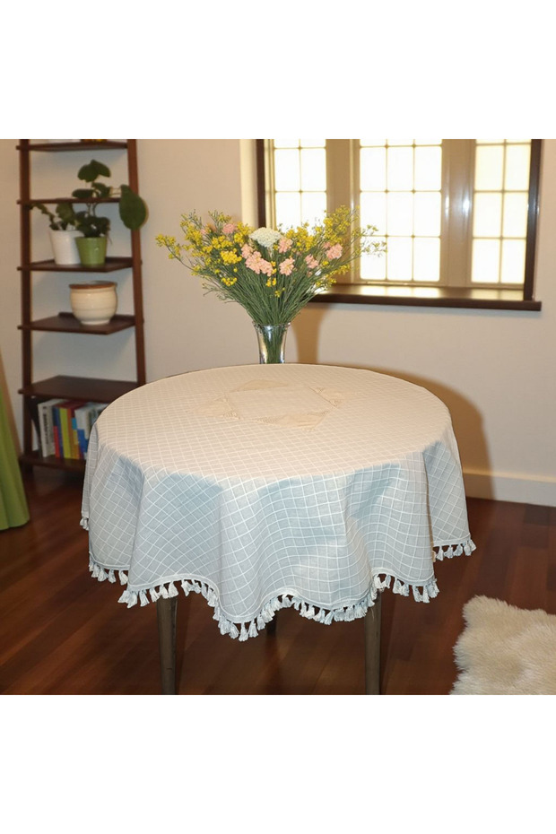 Buldan Work Round Tablecloth Local Weaving - 2