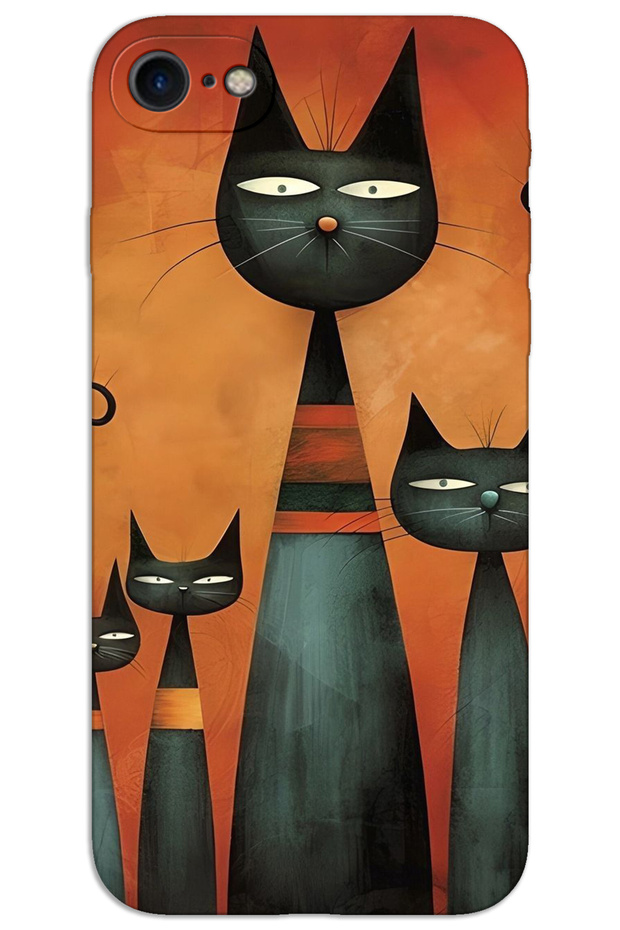 iPhone 8 Case Hd Pattern Printed Back Cover - Art Cat