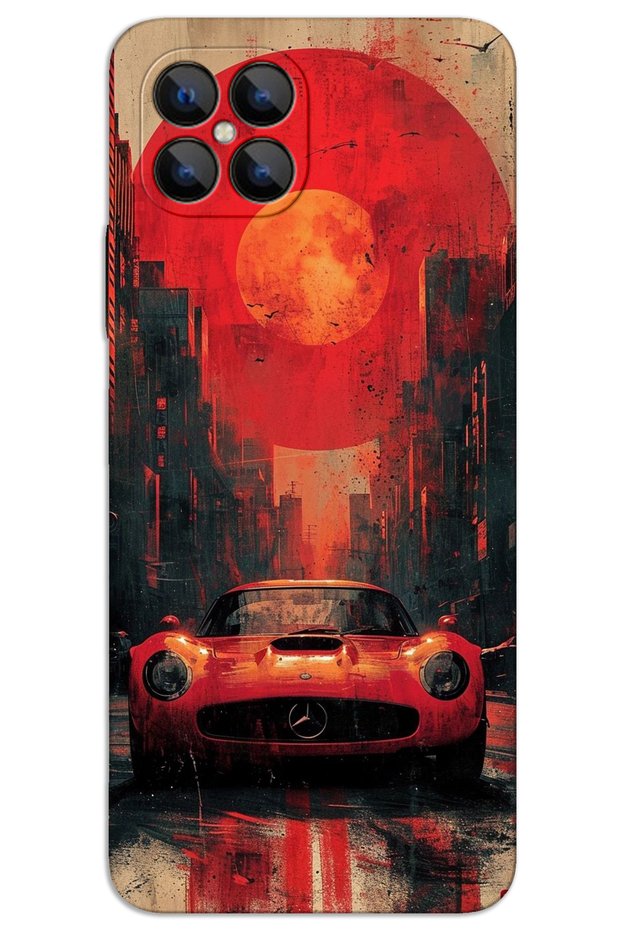 Omix X600 Case Hd Pattern Printed Back Cover - Red Mercedes