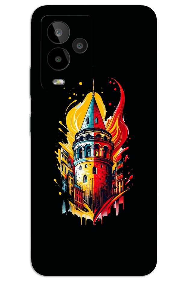 General Mobile Gm 24 Pro Case Hd Pattern Printed Back Cover - Yellow Red Galata