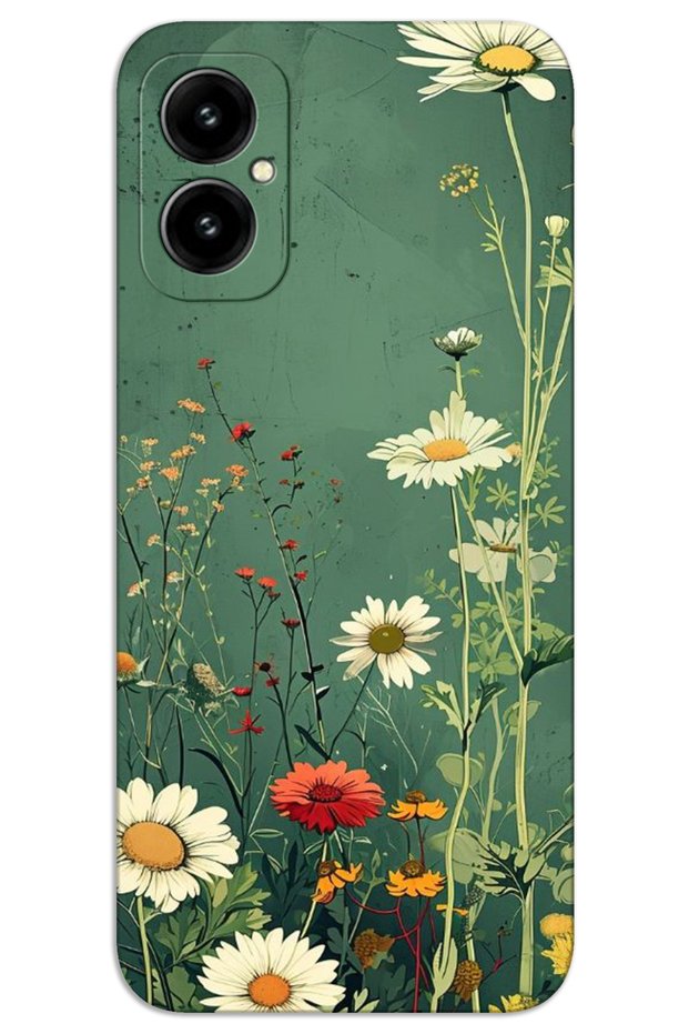 Omix X5 Case Hd Pattern Printed Back Cover - Green Daisy