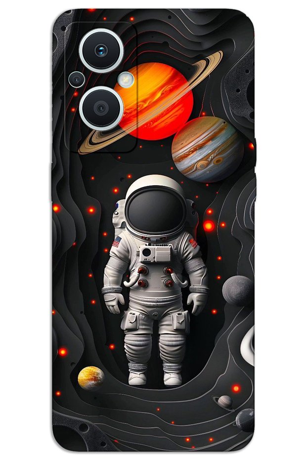 Oppo Reno 7 Lite Case Hd Pattern Printed Back Cover - Astronaut Planets