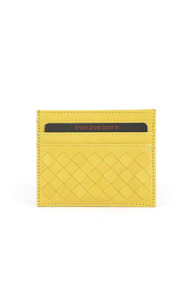 , Unisex Genuine Leather Card Holder 1539852Z05 Yellow