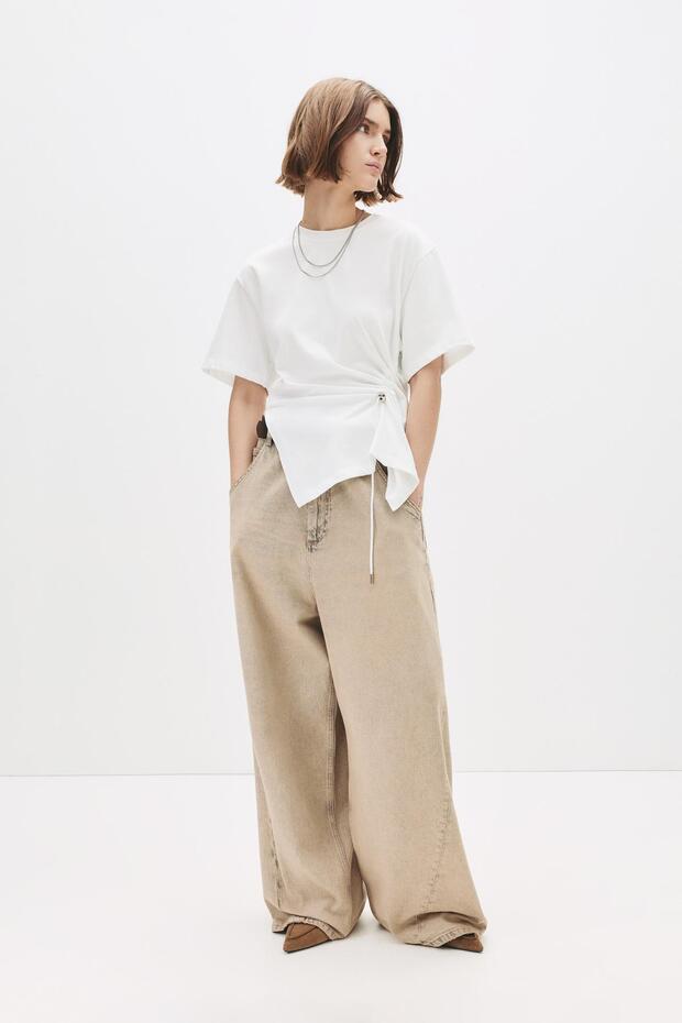 Beli büzgülü tişört - 3