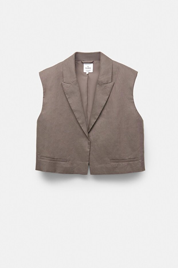 Crop %100 Keten Yelek - 6