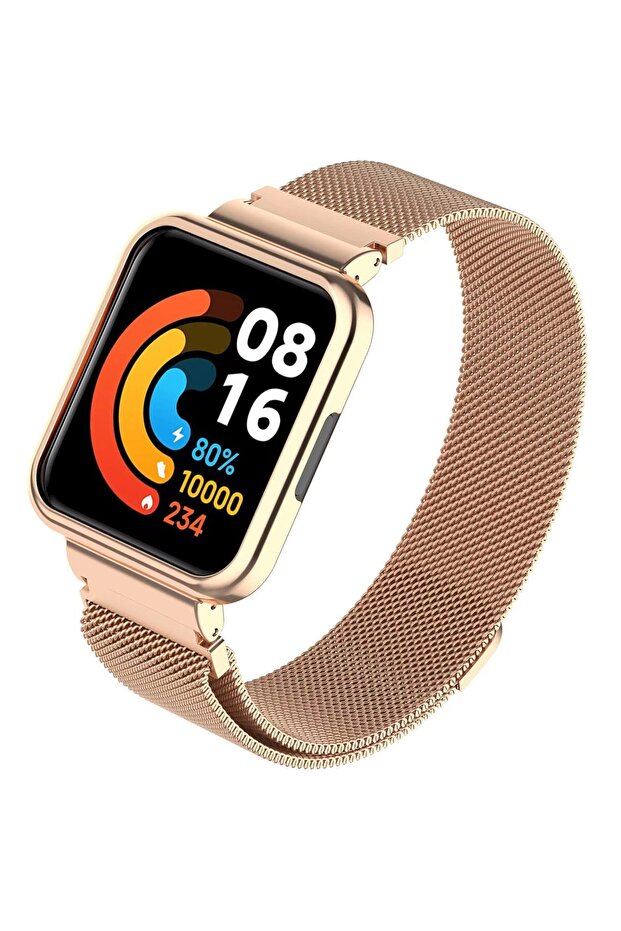 Redmi Watch 2 Lite /Xiaomi Mi Watch 2 Lite | Milanese Stainless Steel BandRose Gold