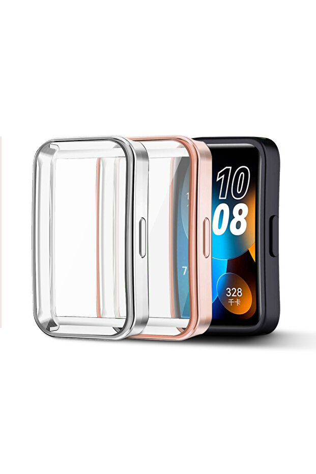 Huawei Band 8 | Huawei Band 9 | TPU Case with Screen Protector | Rose Gold /Silver