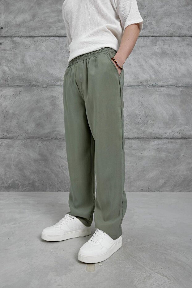Men's Trousers Nmrc Modal Fabric Water Green Oversize Baggy Loose Fit