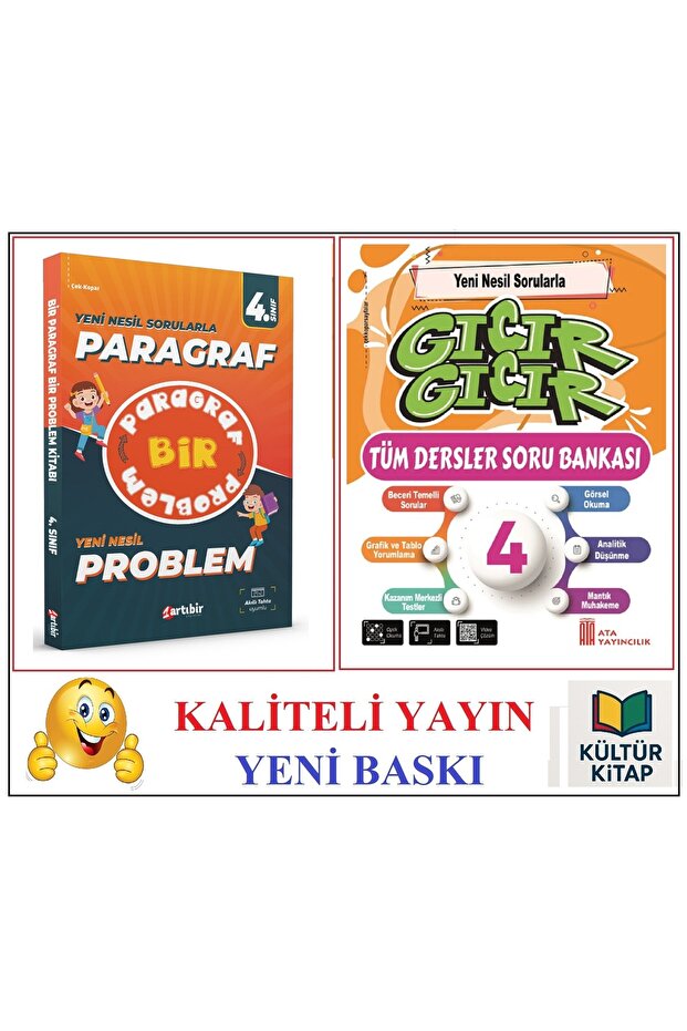 4. Sınıf Gıcır Gıcır Tüm Dersler Soru Bankası & Bir Paragraf Bir Problem - 1