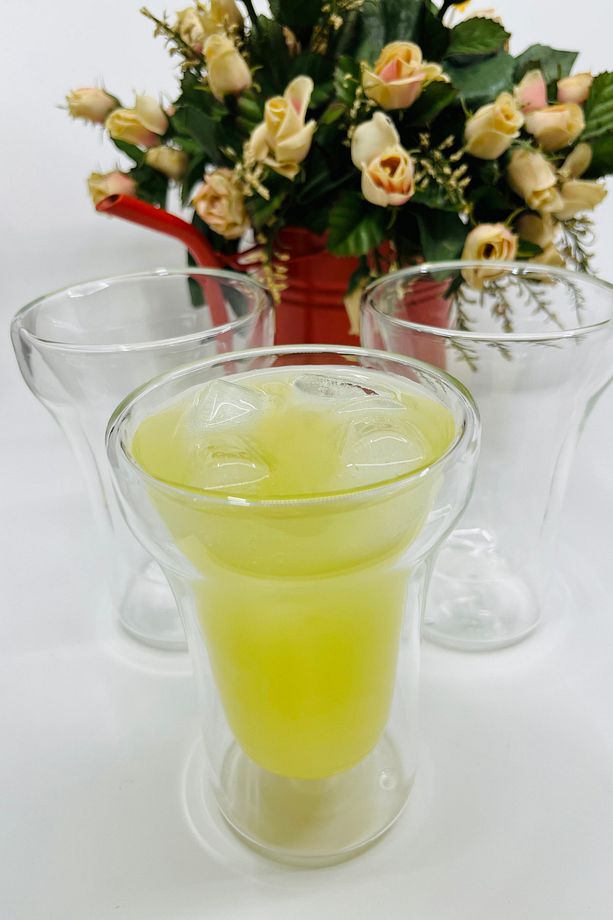 2 Adet 350 ml Kapasiteli Çift Cidarlı Cam Meşrubat Bardağı - 1
