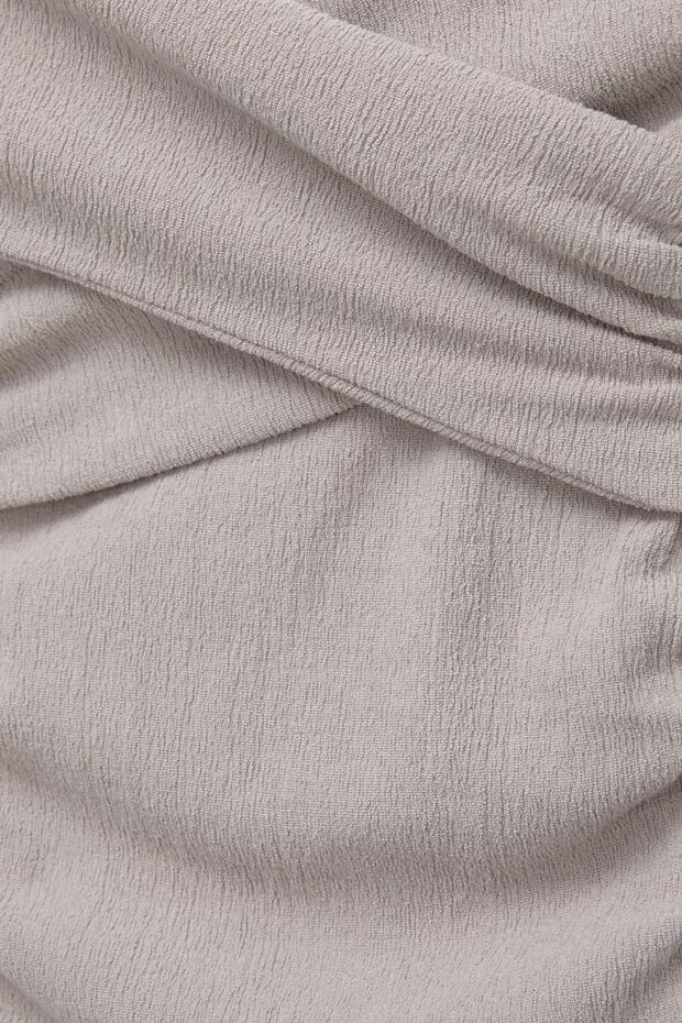 Açık omuzlu kruvaze yaka Top - 6