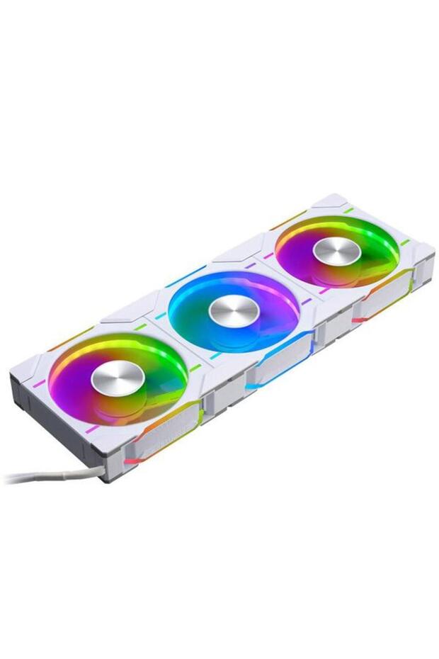 Set 3 ventilatoare D30 Regular, RGB, 120 mm, 2000 rpm, PWM (Alb) - 1