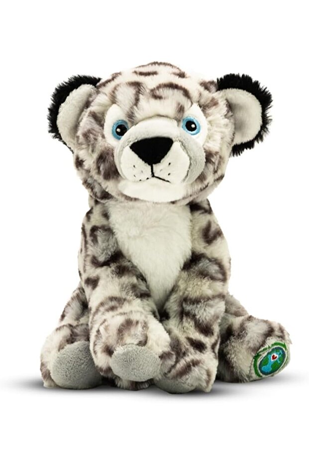 Soft Plush Snow Leopard Eco-Friendly Toy, 9 Inch from Your Planet - Made from Recycled Materials - S