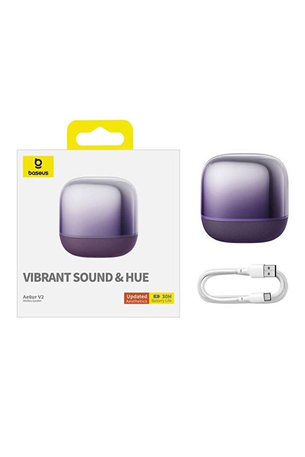Portable Speaker AeQur V2, Bluetooth, 360° Sound, 30 Hours Autonomy (Purple) - 2