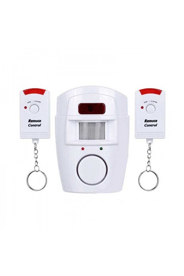 Wireless alarm with 2 remote controls and infrared motion sensor, 105 db, White - 4