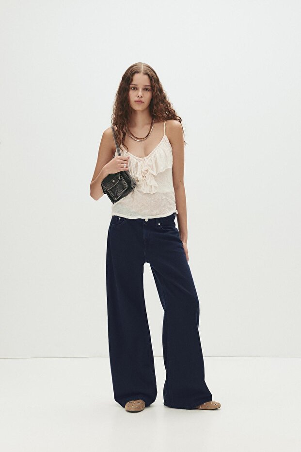 Loose fit düşük bel jean - 1