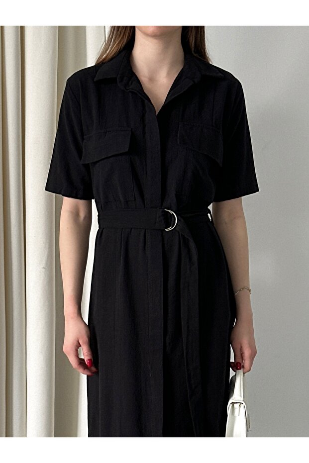 KUŞAKLI FİLAM ELBİSE - 2