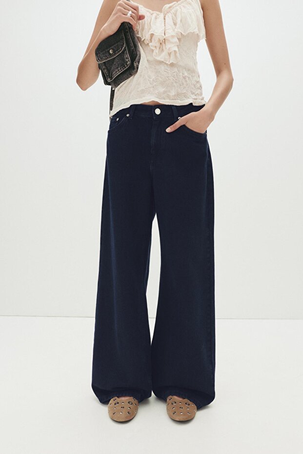 Loose fit düşük bel jean - 4